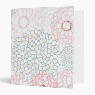 Pink and Grey Flower Burst Design Binder