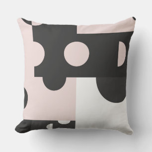 pink and Grey Geometric Throw Pillow