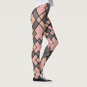 pink and grey gradient pattern leggings