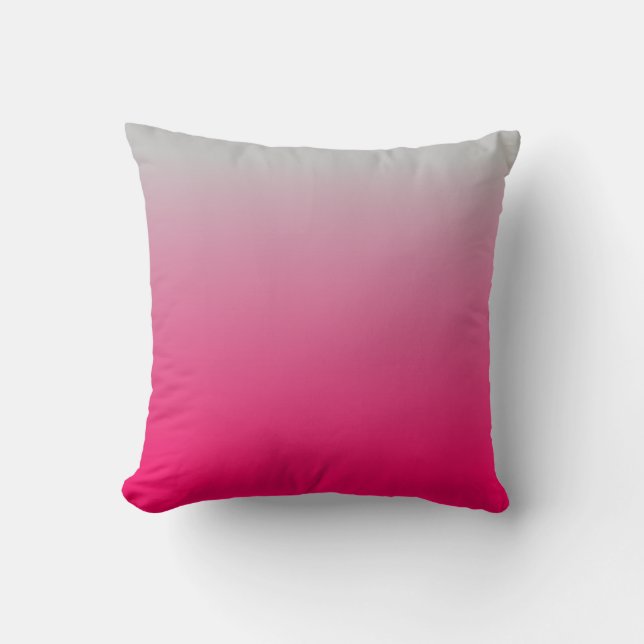 Pink and Grey Gradient Throw Pillow (Front)