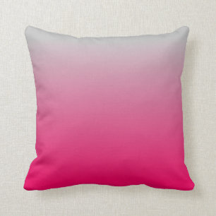 Pink and Grey Gradient Throw Pillow