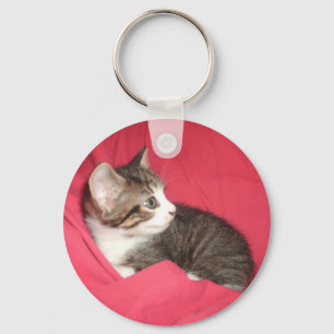 Pink and Grey Keychain