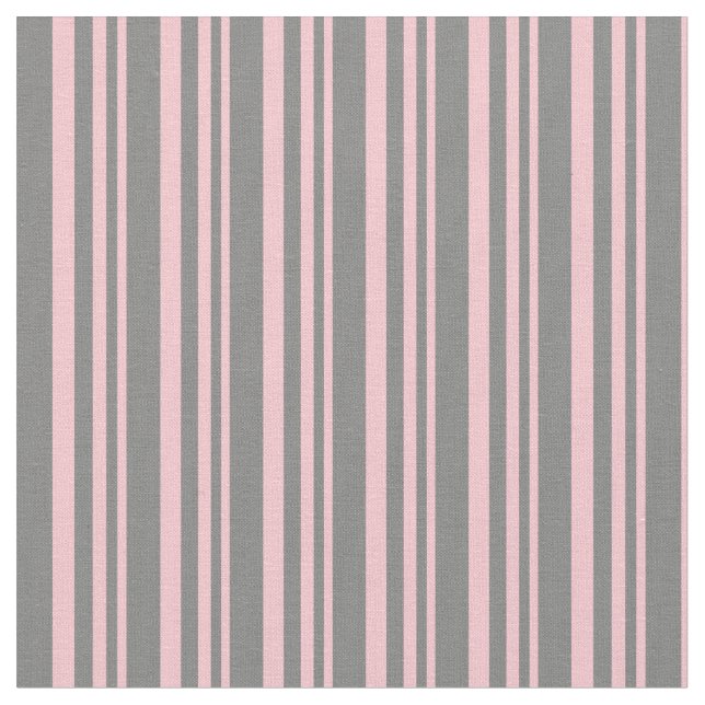 Pink and Grey Lines Pattern Fabric (Close Up)