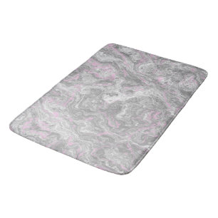 Pink and Grey Marble abstract Bath Mat