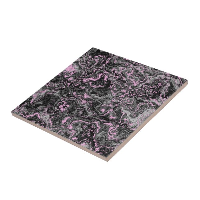 Pink and grey marble abstract tile (Side)