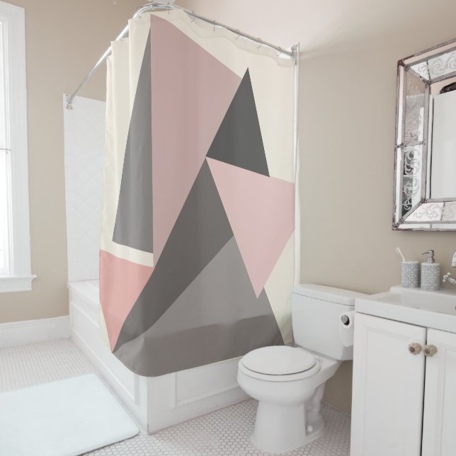 Pink and Grey Mid-century Modern  Geometric (In Situ)