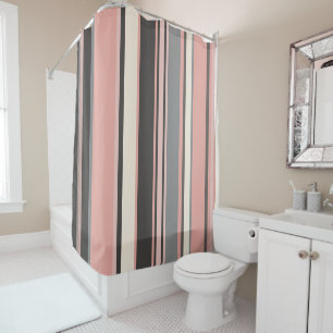 Pink and Grey Mid-century Modern Stripes  