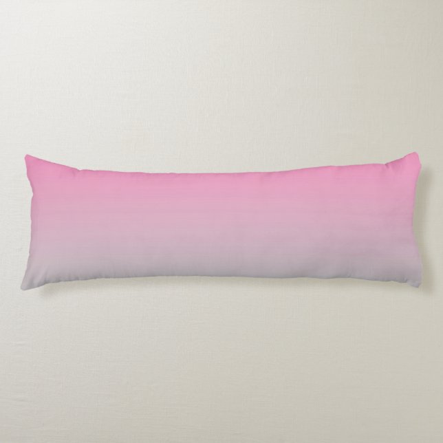 “Pink And Grey Ombre” Body Pillow (Front)