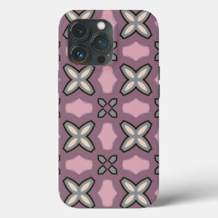 Pink and Grey Pattern Design iPhone 13 Pro Case