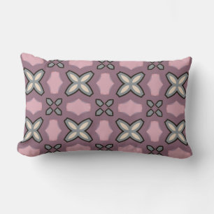 Pink and Grey Pattern Design Throw Pillow