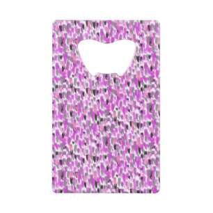 Pink and Grey Personalized Custom Credit Card Bottle Opener