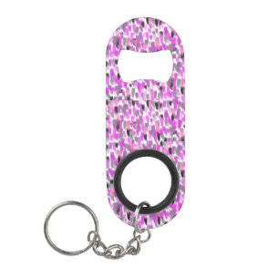 Pink and Grey Personalized Customized Keychain Bottle Opener