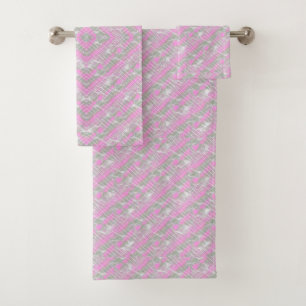 Pink and grey plaid pattern  throw pillow