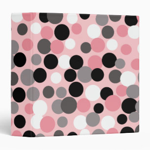 Pink and Grey Polka Dot Binder
