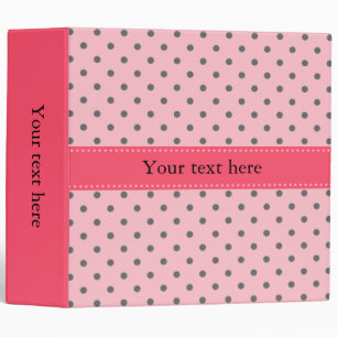Pink and Grey Polka Dot Pattern Binder