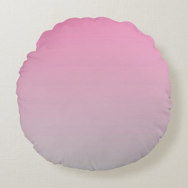 Pink And Grey Round Pillow (Front)