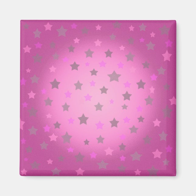 Pink and grey stars magnet (Front)