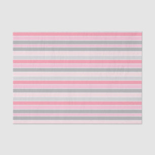 Pink and Grey Stripes Tissue Paper