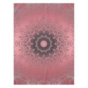 pink and grey tablecloth