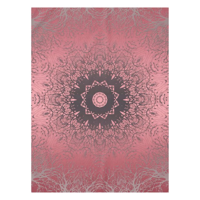 pink and grey tablecloth (Front)