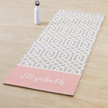 Pink and Grey Trellis Monogram | Editable Colours