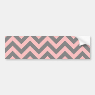 Pink and Grey Zigzag Bumper Sticker