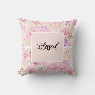 Pink and lavender carnations, throw pillow
