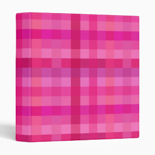 Pink and lavender plaid binder