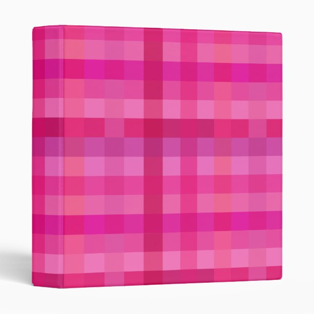 Pink and lavender plaid binder (Front/Spine)