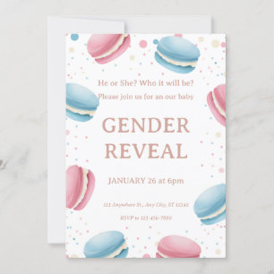 Pink And Light Blue Watercolor Gender Reveal Invit Invitation