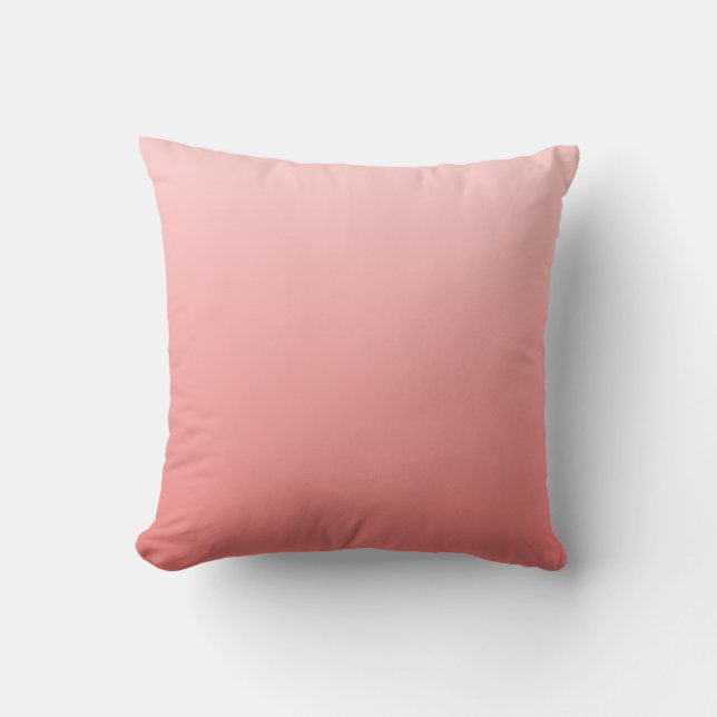 Pink and Light Coral Ombre Throw Pillow (Front)