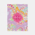 Pink and Lilac Boho Paisley Monogrammed