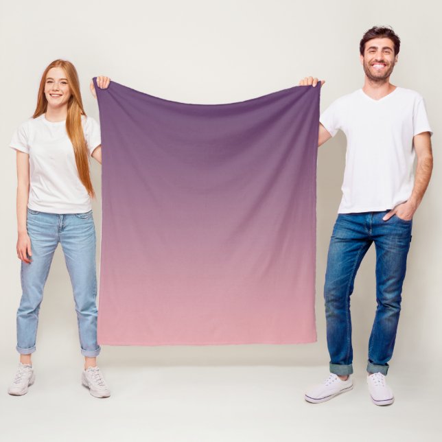 Pink and lilac gradient, Ombre. Fleece Blanket (In Situ)