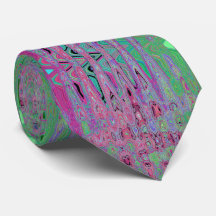 Pink and Lime Green Groovy Abstract Atomic Waves