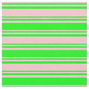 Pink and Lime Pattern of Stripes Fabric