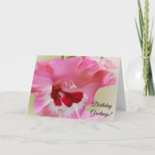 Pink and Magenta Flower Floral Art Birthday Card
