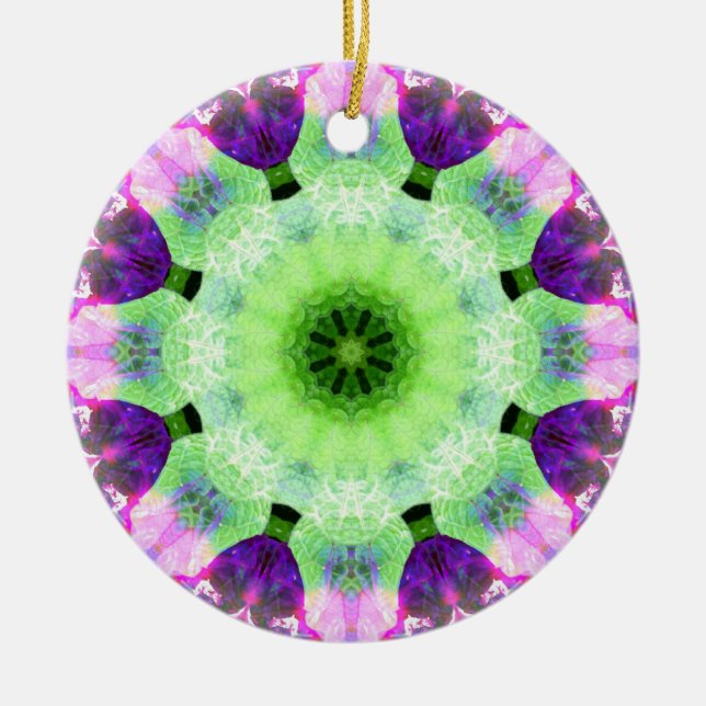 Pink and Magenta Mandala Round Ornament (Front)