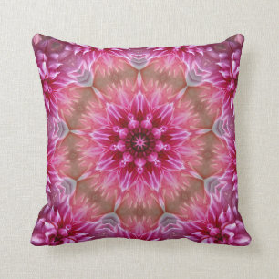 Pink and Magenta Mandala Throw Pillow