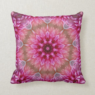 Pink and Magenta Mandala Throw Pillow