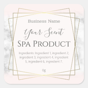 Pink And Marble Bath Soak Body Scrub Soap Labels