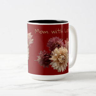 Pink and Maroon straw flower named  Two-Tone Coffee Mug