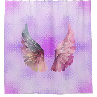 Pink and Mauve Angel Wings in a mauve background