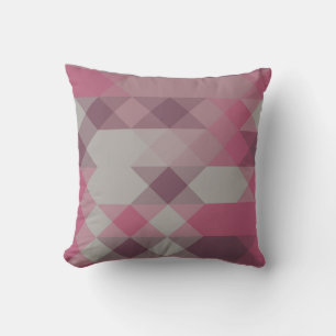 pink and mauve geometric throw pillow