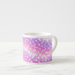 Pink And Mauve Sequins Bling Espresso Cup