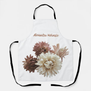 Pink and Mauve Strawflowers Pretty Named Apron