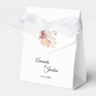 Pink and Mauve Vintage Floral Wedding Tent Favor Box