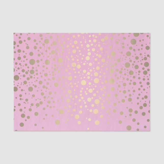 Pink and Metallic Gold Confetti Tissue Paper (Front)