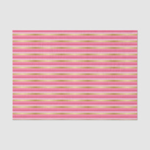 Pink and Metallic Gold Stripes Tissue Paper