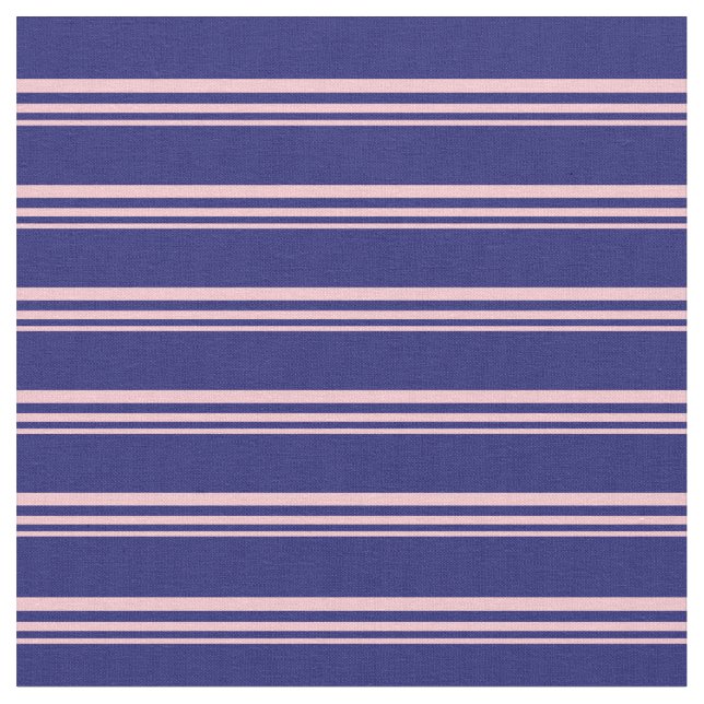Pink and Midnight Blue Lined/Striped Pattern Fabric (Close Up)