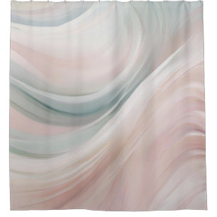 Pink and Mint Abstract Coastal Swirl Print